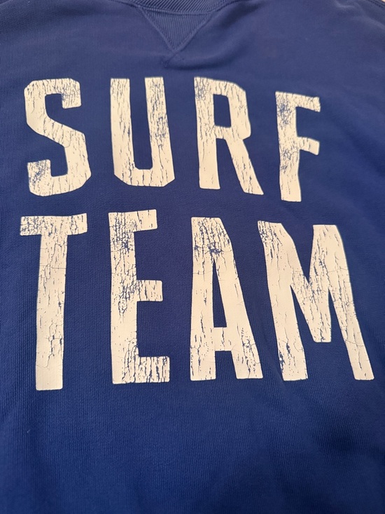 Polo Ralph Lauren Blue "Surf Team" Crewneck Sweater Distressed Medium - Picture 5 of 9